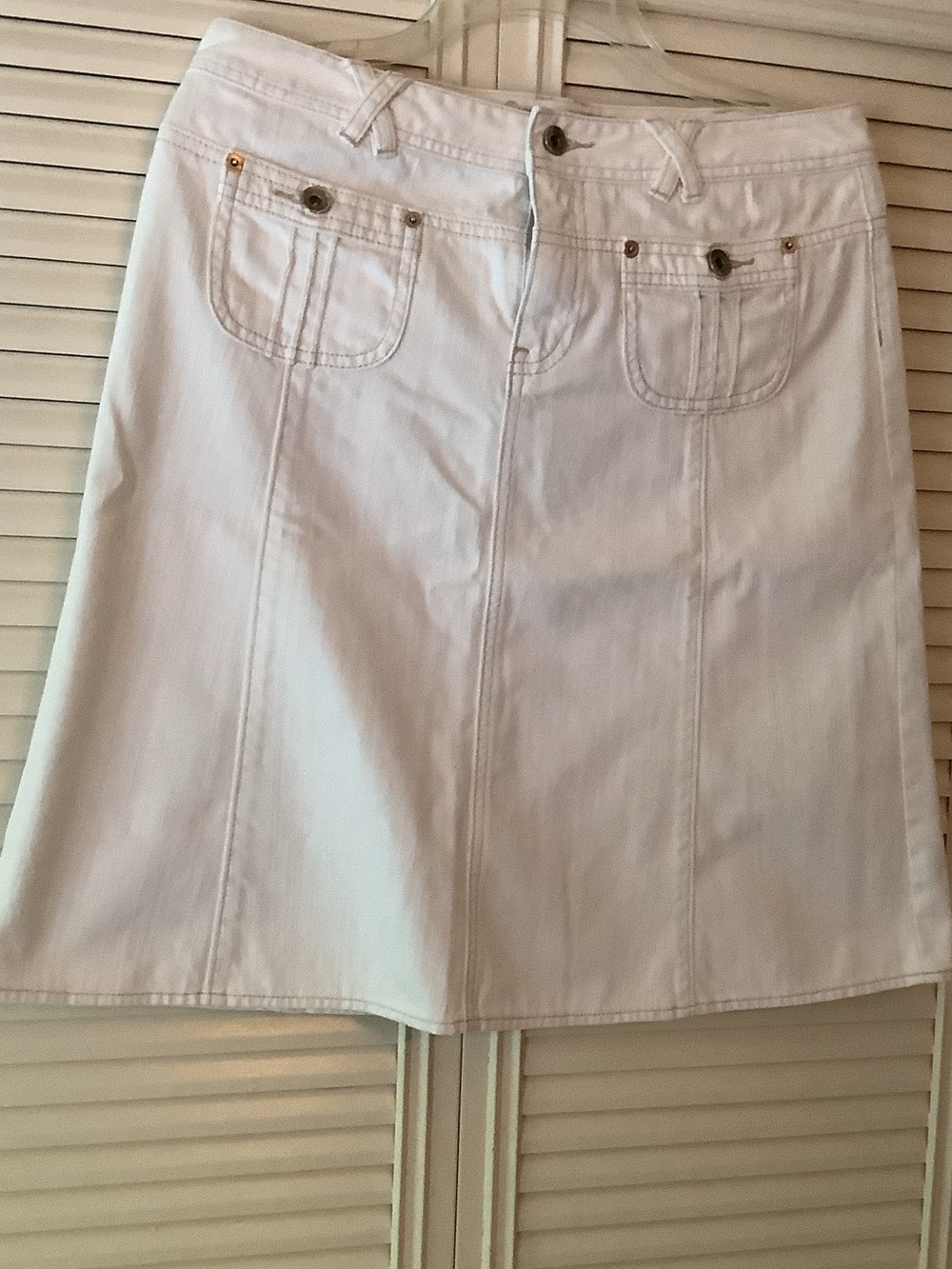 Banana Republic  Off White A-Line Denim Skirt